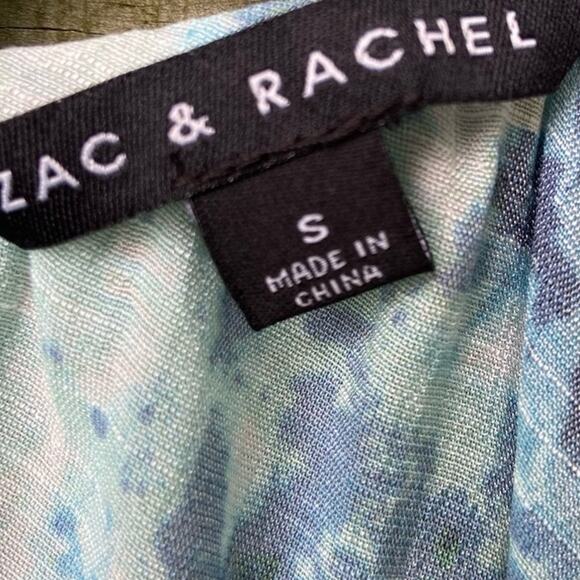 NWT New Zac & Rachel Womens Small V Neck Peasant Tie Long Sleeve Sheer Blouse - Picture 4 of 6